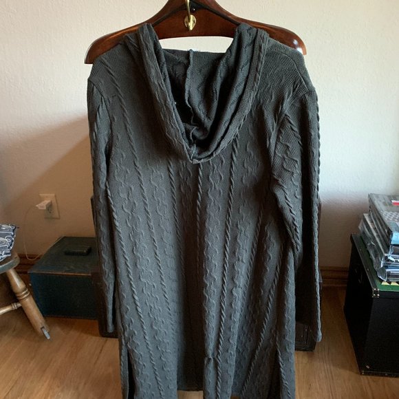 Simple by Suzanne Berto Long Dark Grey Cardigan - Size Large - Picture 2 of 3